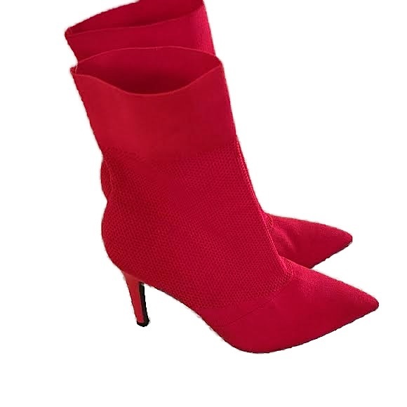 Red stiletto sock bootie - Picture 2 of 15
